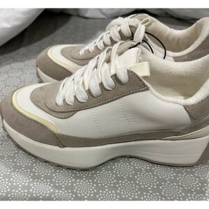 Steve Madden White and Tan Women's Sneakers
